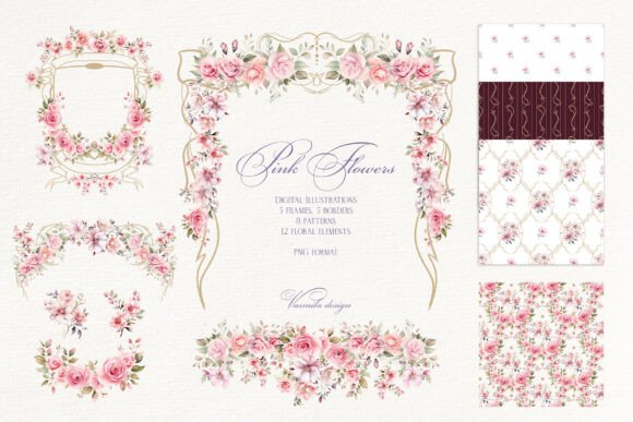 Designing with the Pink Flower Wedding Set