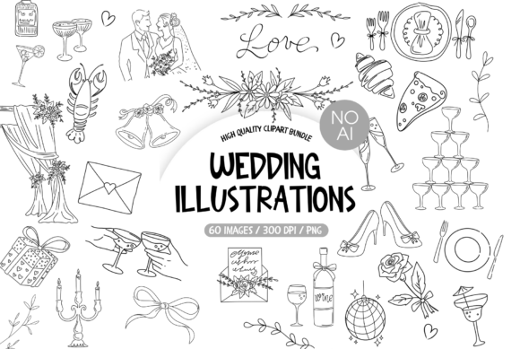Handdrawn Wedding Icons: A Whimsical Touch for Your Designs