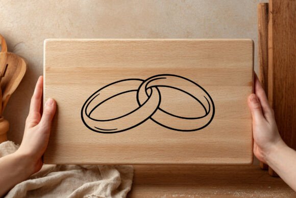 Interlocked Wedding Rings Line SVG: A Minimal Symbol for Maximum Impact