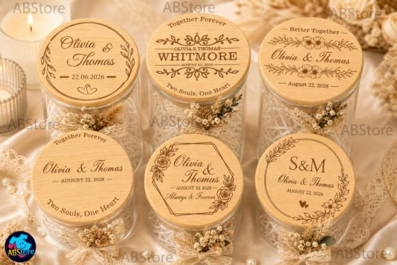 Personalized Wedding Glass Jar Laser Cut for Elegant Designs