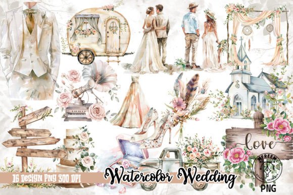 Watercolor Wedding Clipart PNG: Your Key to Romantic Design