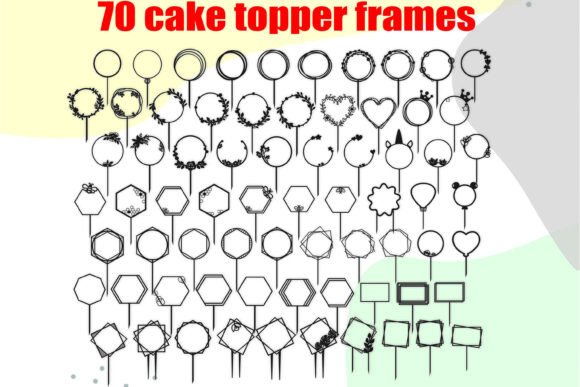 Wedding Cake Topper Frame Svg: 70 Designs for DIY Projects