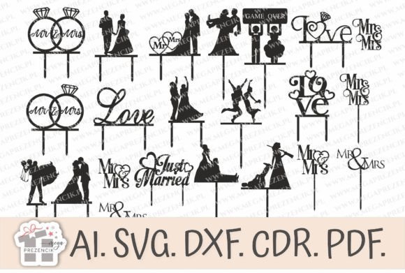 Wedding Cake Topper SVG: Laser Cut Designs for Your Celebration