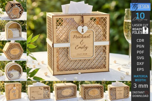 Wedding Card Box Laser Cut Bundle | CNC