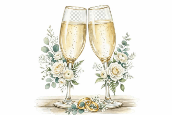 Wedding Champagne Glasses Clipart: The Toast to Elegant Design