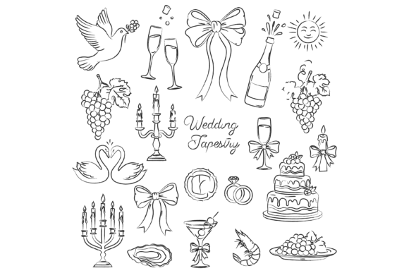Wedding Doodle Art: A Hand-Drawn Collection for Invitations