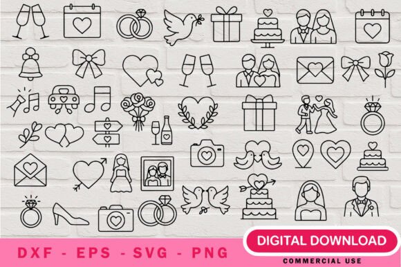 Wedding Outlines SVG Bundle: Crafting Elegant Celebrations