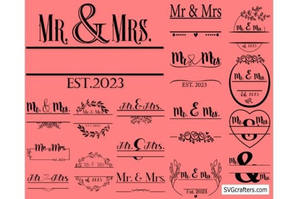 Wedding SVG Bundle: Mr and Mrs Designs for Cricut & Silhouette